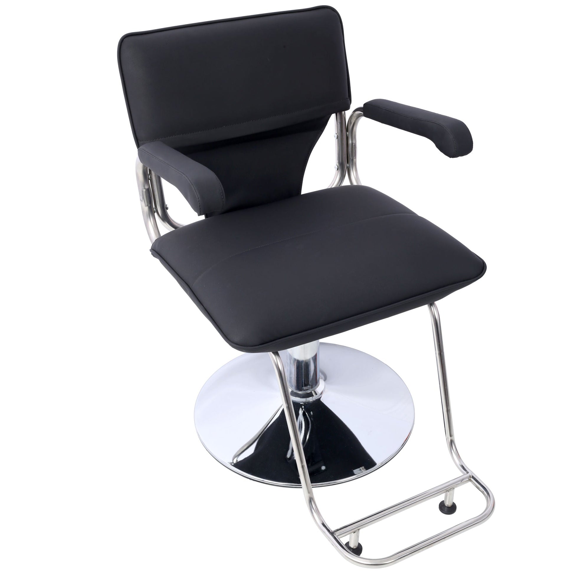 Stainless steel frame,Fashion style Hair Salon Chair Styling Heavy Duty Hydraulic Pump Barber Chair Beauty Shampoo Barbering Chair for Hair Stylist Women Man,with Barber Cape (Black) - Renee Lane Company