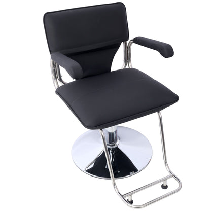 Stainless steel frame,Fashion style Hair Salon Chair Styling Heavy Duty Hydraulic Pump Barber Chair Beauty Shampoo Barbering Chair for Hair Stylist Women Man,with Barber Cape (Black) - Renee Lane Company