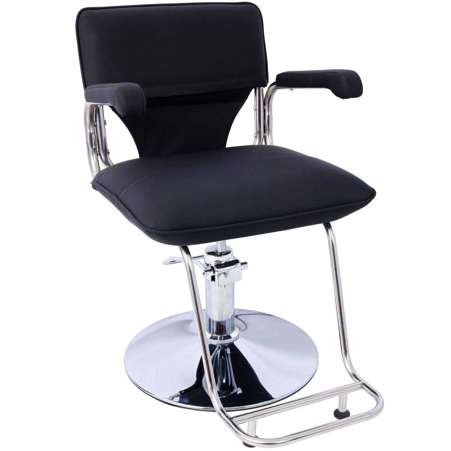 Stainless steel frame,Fashion style Hair Salon Chair Styling Heavy Duty Hydraulic Pump Barber Chair Beauty Shampoo Barbering Chair for Hair Stylist Women Man,with Barber Cape (Black) - Renee Lane Company