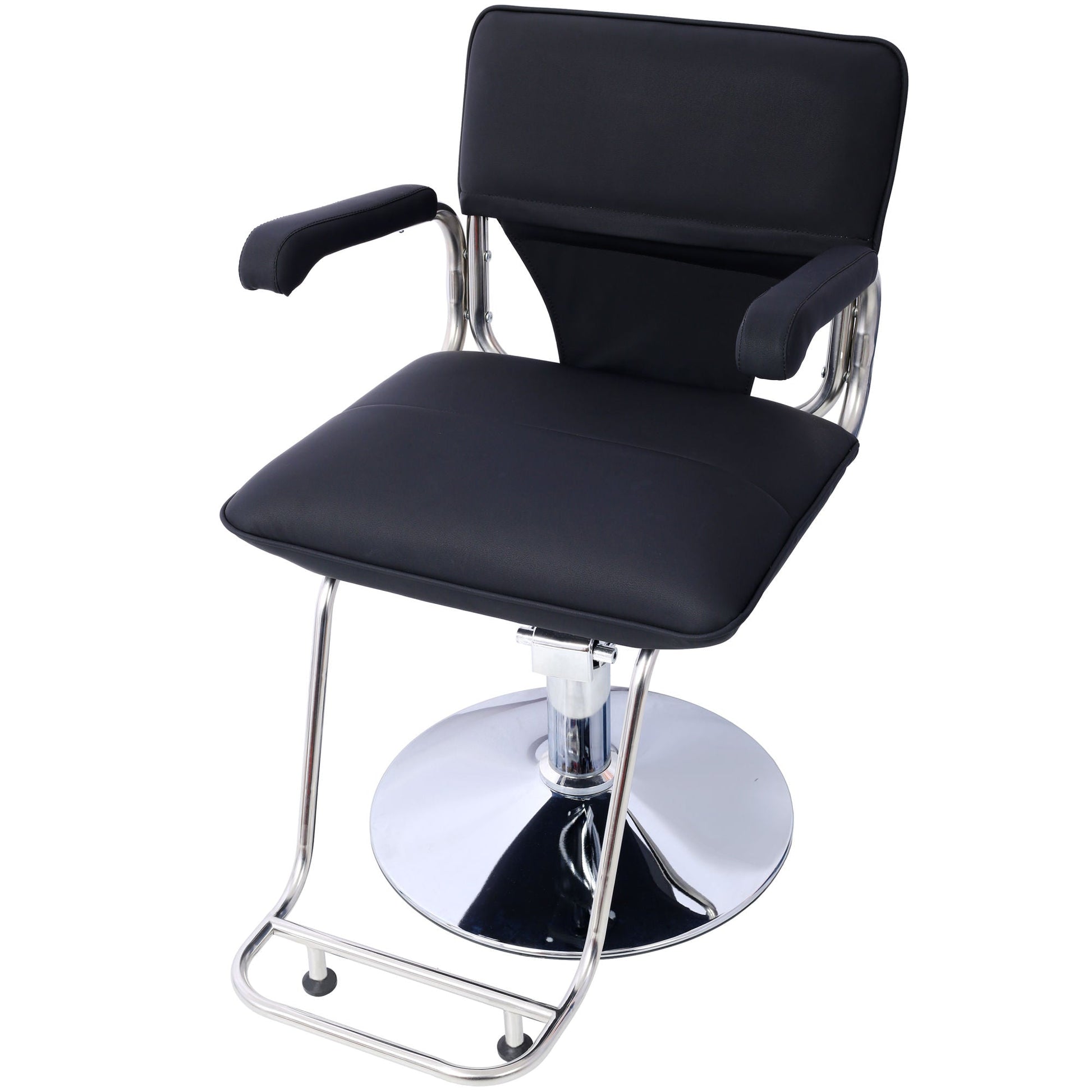Stainless steel frame,Fashion style Hair Salon Chair Styling Heavy Duty Hydraulic Pump Barber Chair Beauty Shampoo Barbering Chair for Hair Stylist Women Man,with Barber Cape (Black) - Renee Lane Company