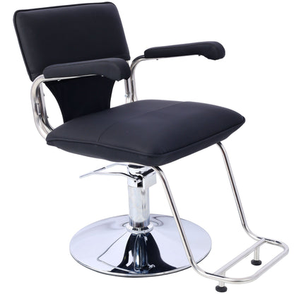 Stainless steel frame,Fashion style Hair Salon Chair Styling Heavy Duty Hydraulic Pump Barber Chair Beauty Shampoo Barbering Chair for Hair Stylist Women Man,with Barber Cape (Black) - Renee Lane Company