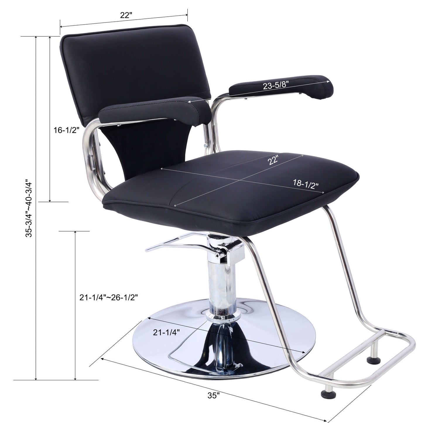 Stainless steel frame,Fashion style Hair Salon Chair Styling Heavy Duty Hydraulic Pump Barber Chair Beauty Shampoo Barbering Chair for Hair Stylist Women Man,with Barber Cape (Black) - Renee Lane Company