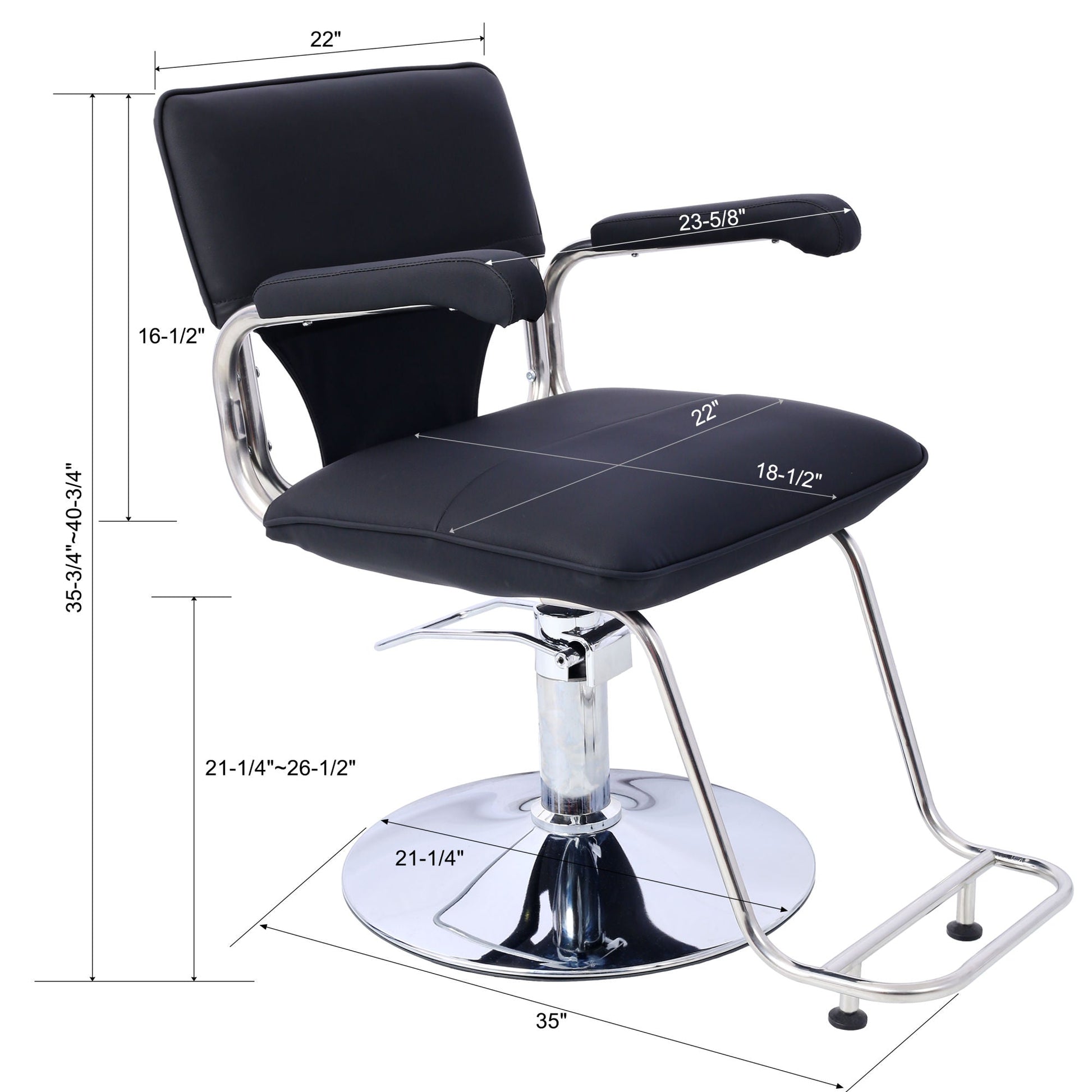 Stainless steel frame,Fashion style Hair Salon Chair Styling Heavy Duty Hydraulic Pump Barber Chair Beauty Shampoo Barbering Chair for Hair Stylist Women Man,with Barber Cape (Black) - Renee Lane Company