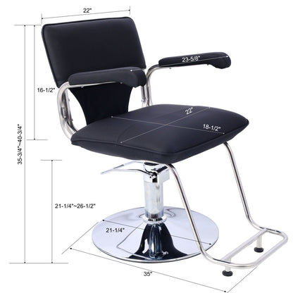 Stainless steel frame,Fashion style Hair Salon Chair Styling Heavy Duty Hydraulic Pump Barber Chair Beauty Shampoo Barbering Chair for Hair Stylist Women Man,with Barber Cape (Black) - Renee Lane Company