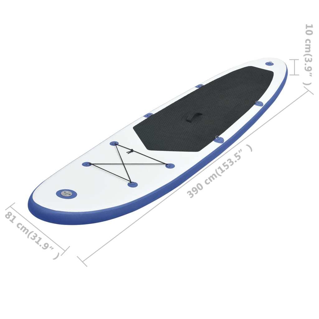 Stand Up Paddle Board Set SUP Surfboard Inflatable Blue and White - Renee Lane Company