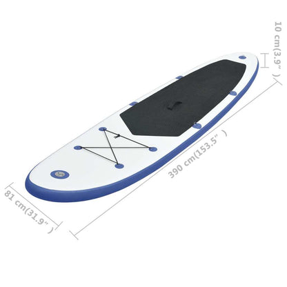 Stand Up Paddle Board Set SUP Surfboard Inflatable Blue and White - Renee Lane Company