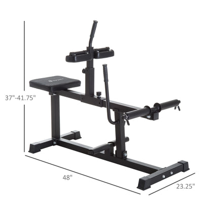 Steel Seated Calf Raise Machine Adjustable Leg Press Strength Training Gym Black - Renee Lane Company