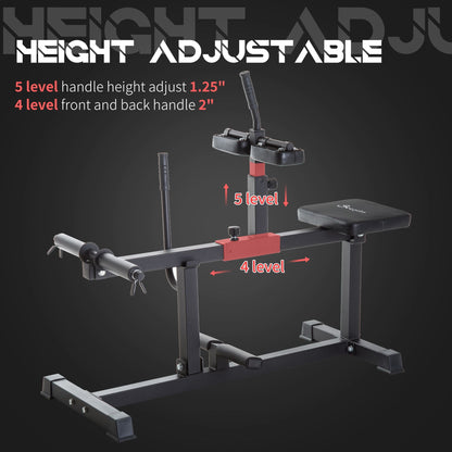 Steel Seated Calf Raise Machine Adjustable Leg Press Strength Training Gym Black - Renee Lane Company