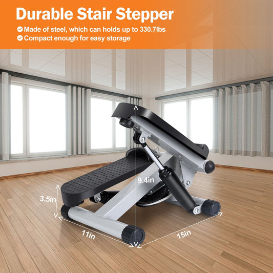 Stepper for Exercise Mini Fitness Stepper with 2 Resistance Bands LCD Monitor Max 330.7LBS Load Stair Stepper Quiet Stepper - Renee Lane Company