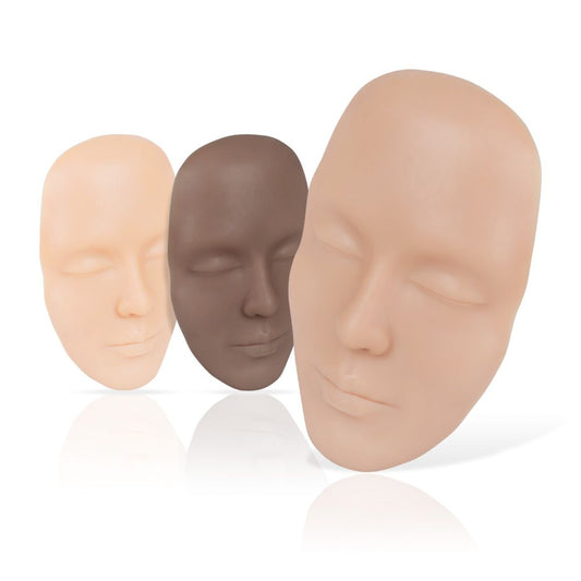 Stereoscopic Full Face Silicone Tattoo Practice Skin Microblading Mannequin Heads for Permanent Makeup Brows Nose Lips Eyes Line - Renee Lane Company