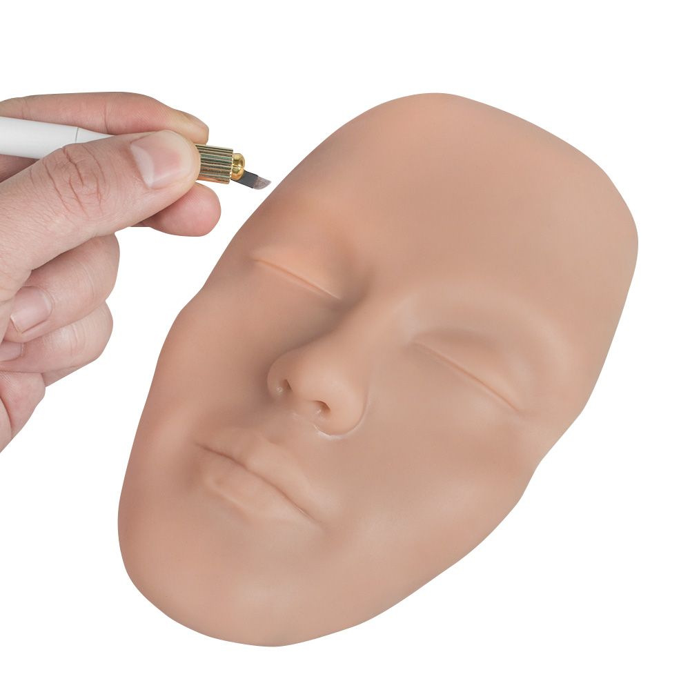 Stereoscopic Full Face Silicone Tattoo Practice Skin Microblading Mannequin Heads for Permanent Makeup Brows Nose Lips Eyes Line - Renee Lane Company