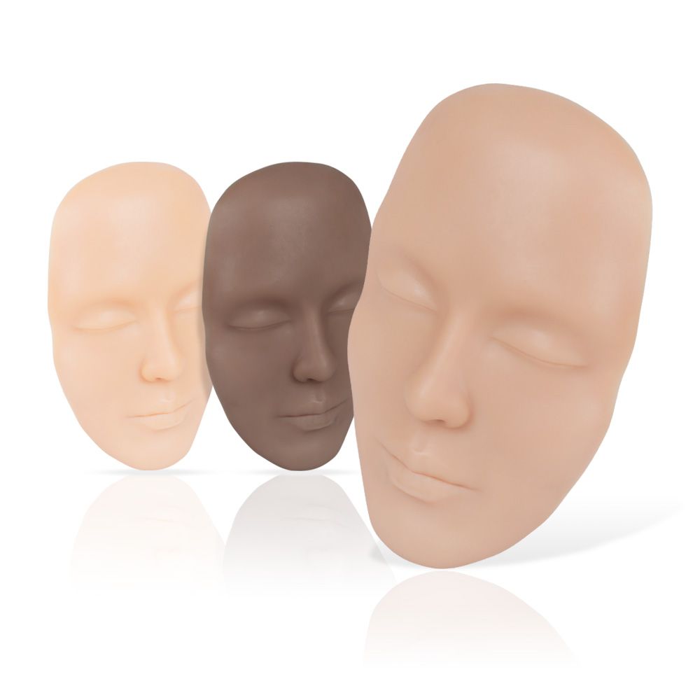 Stereoscopic Full Face Silicone Tattoo Practice Skin Microblading Mannequin Heads for Permanent Makeup Brows Nose Lips Eyes Line - Renee Lane Company