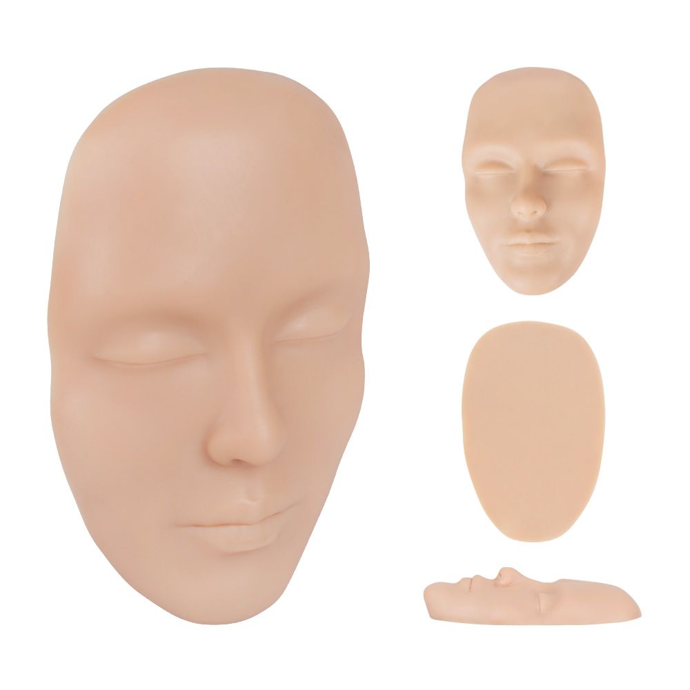 Stereoscopic Full Face Silicone Tattoo Practice Skin Microblading Mannequin Heads for Permanent Makeup Brows Nose Lips Eyes Line - Renee Lane Company