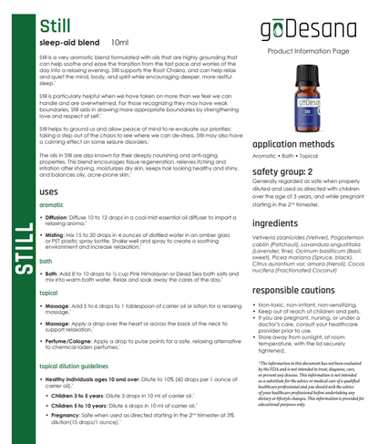 Still Relaxation & Sleep Aid Essential Oil Blend - Renee Lane Company