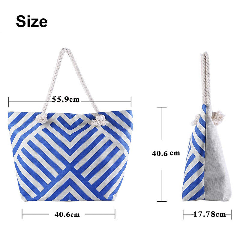 Summer Bag Bohemian Multifunctional Waterproof Beach Bag Swimsuit Storage Wash Bag Portable Women's Tote Bag With Zipper - Renee Lane Company