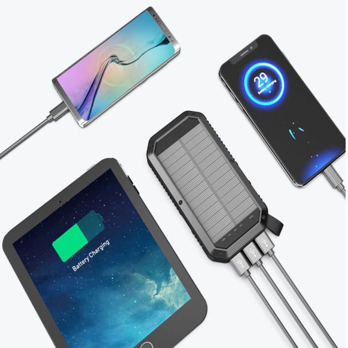 Sun Chaser Mini Solar Powered Wireless Phone Charger 10; 000 mAh With LED Flood Light - Renee Lane Company