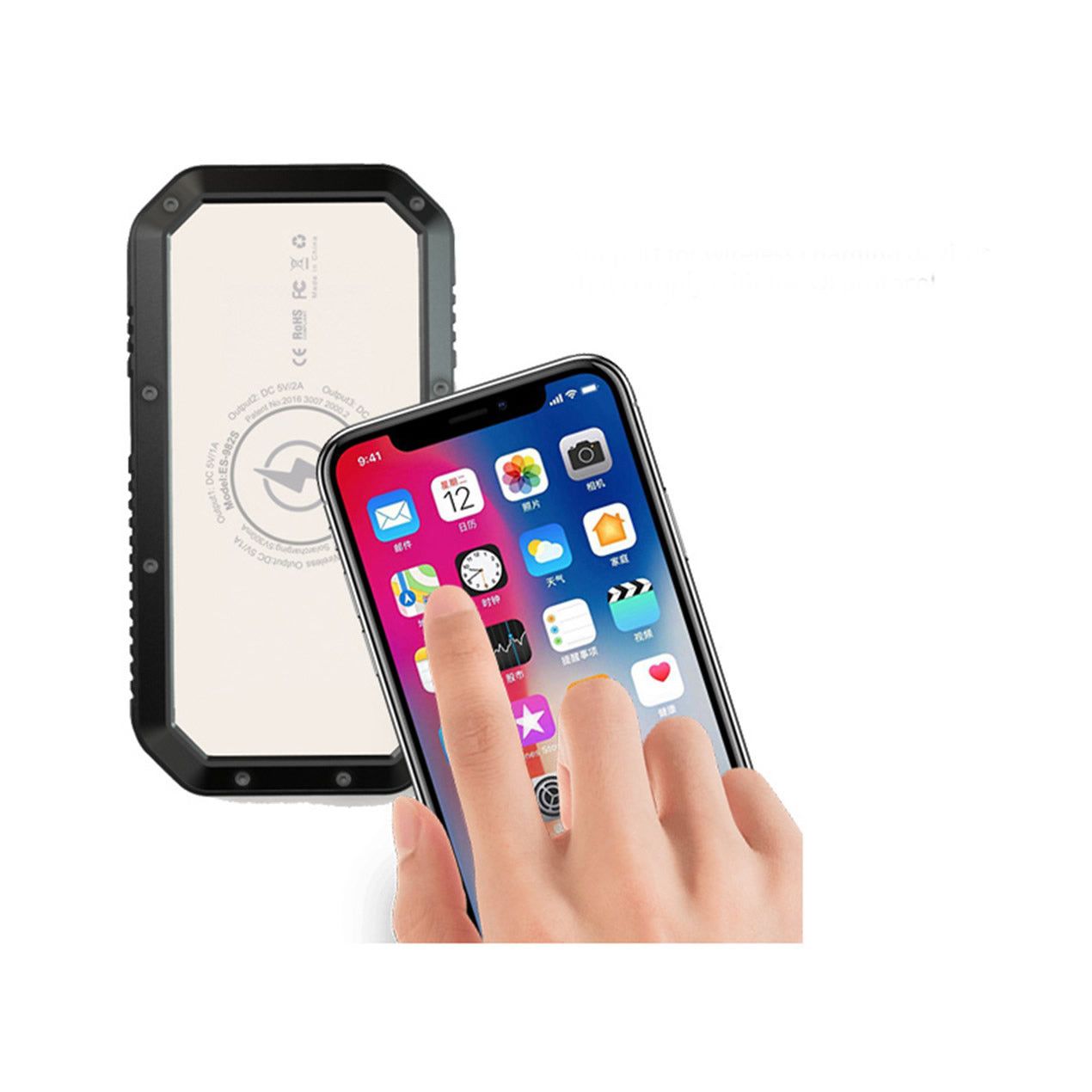 Sun Chaser Mini Solar Powered Wireless Phone Charger 10; 000 mAh With LED Flood Light - Renee Lane Company