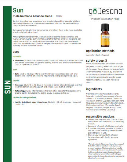 Sun Male Hormone Balancing Essential Oil Blend - Renee Lane Company