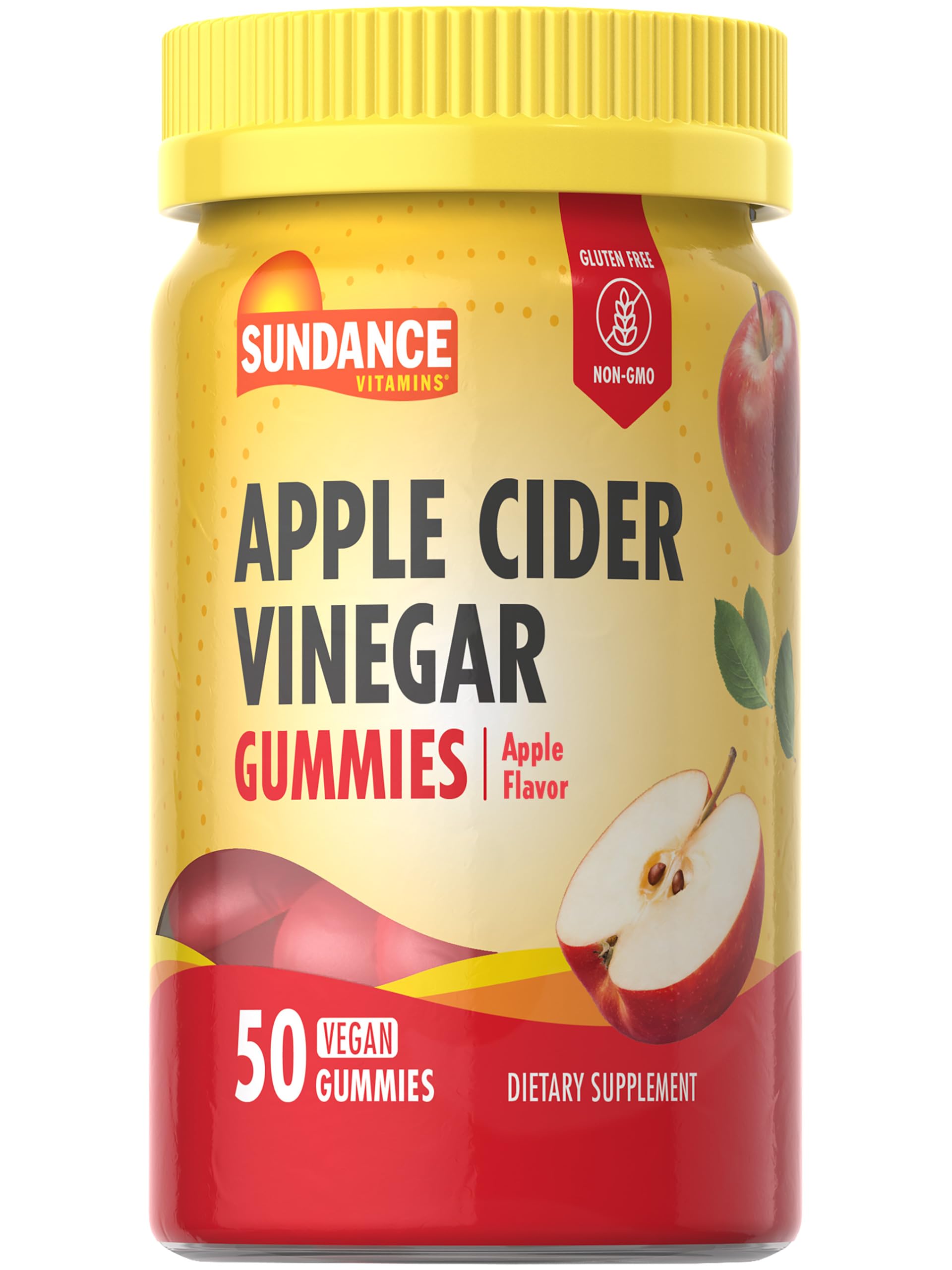 Sundance Apple Cider Vinegar Gummies | 50 Count | Apple Flavor | Vegan Non-GMO and Gluten Free Supplement - Renee Lane Company