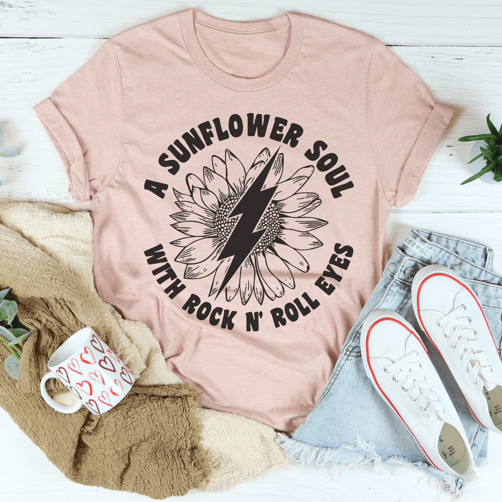Sunflower Soul & Rock N Roll Eyes T-Shirt - Renee Lane Company