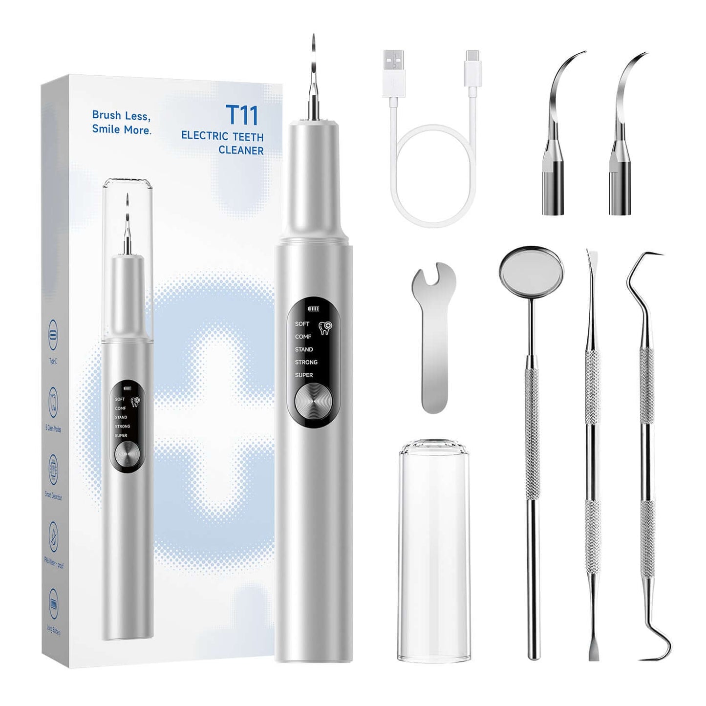 T11 Ultrasonic Teeth Cleaner for Plaque & Tartar Removal - Renee Lane Company