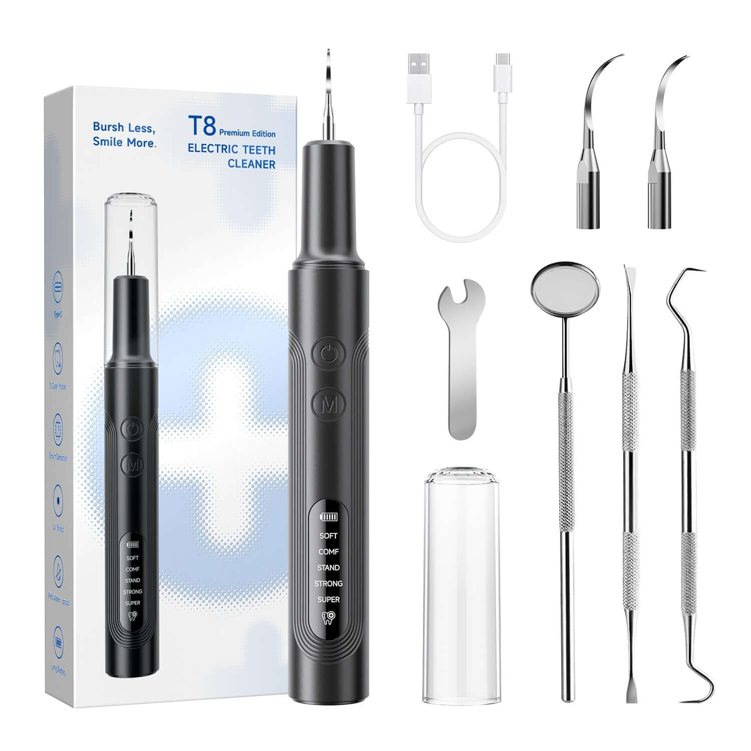 T8 Ultrasonic Tooth Cleaner - Professional Dental Plaque Remover for a Healthier Smile - Renee Lane Company