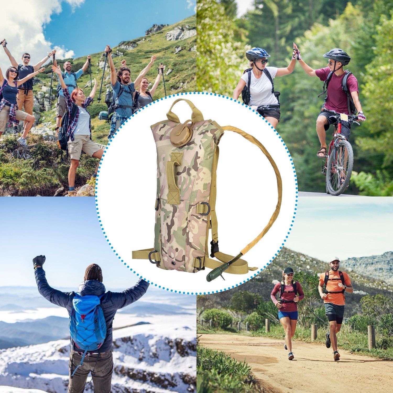 Tactical Hydration Pack 3L Water Bladder Adjustable Water Drink Backpack - Renee Lane Company