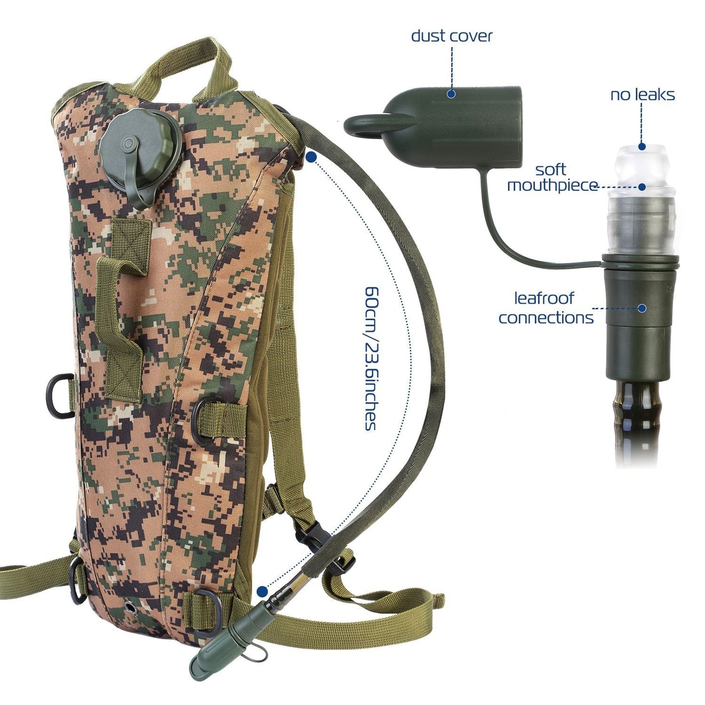 Tactical Hydration Pack 3L Water Bladder Adjustable Water Drink Backpack - Renee Lane Company