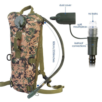 Tactical Hydration Pack 3L Water Bladder Adjustable Water Drink Backpack - Renee Lane Company