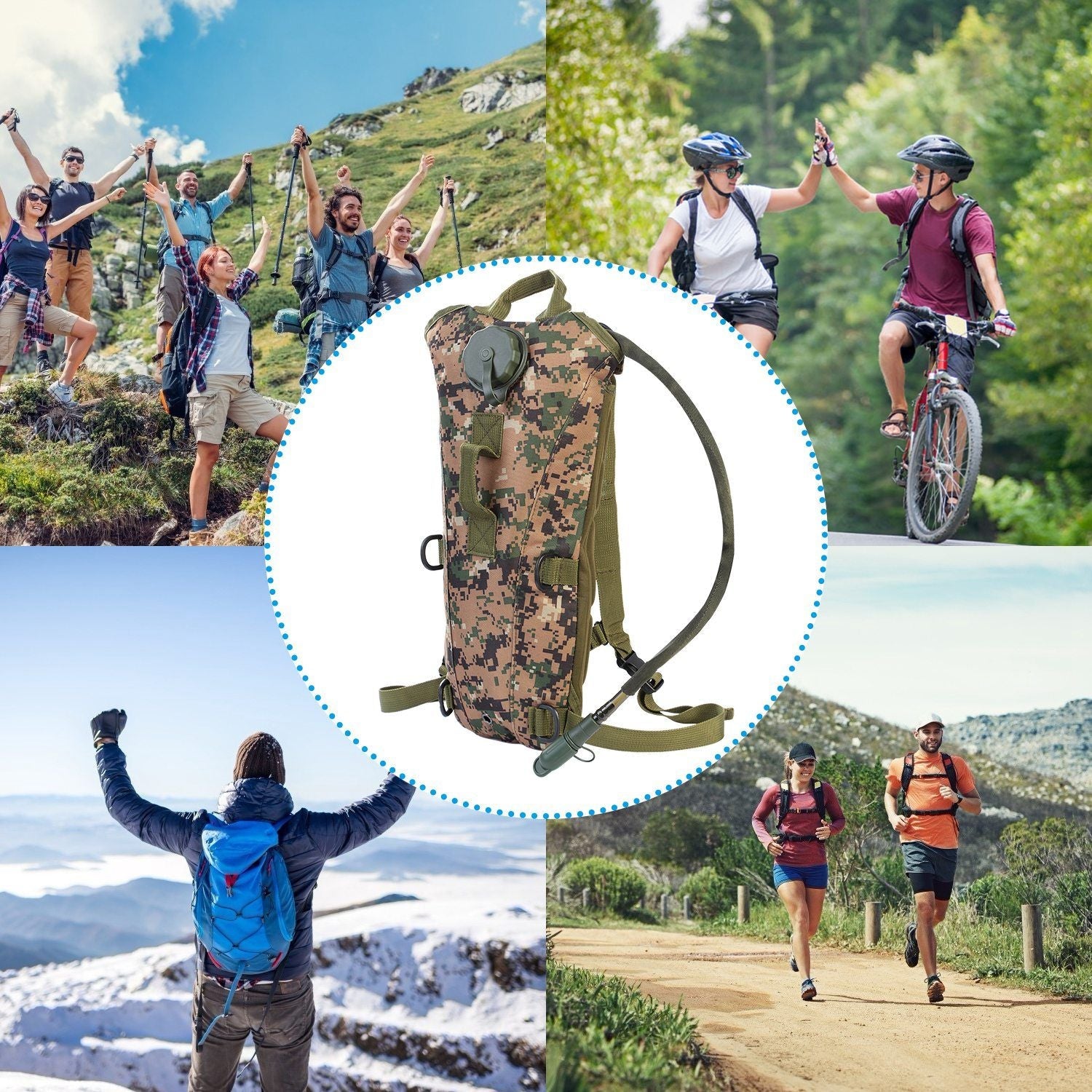 Tactical Hydration Pack 3L Water Bladder Adjustable Water Drink Backpack - Renee Lane Company