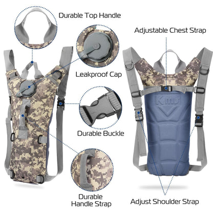 Tactical Hydration Pack 3L Water Bladder Adjustable Water Drink Backpack - Renee Lane Company