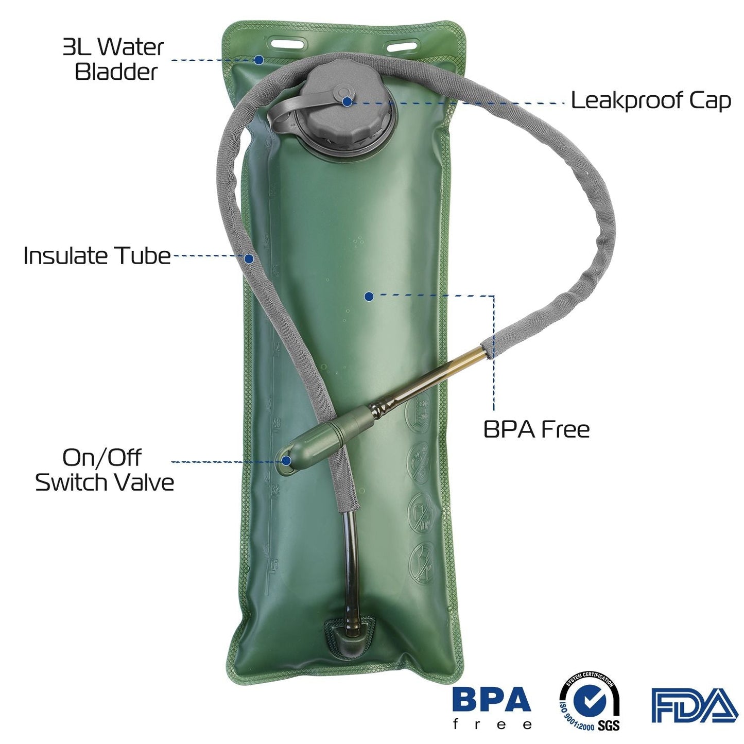 Tactical Hydration Pack 3L Water Bladder Adjustable Water Drink Backpack - Renee Lane Company