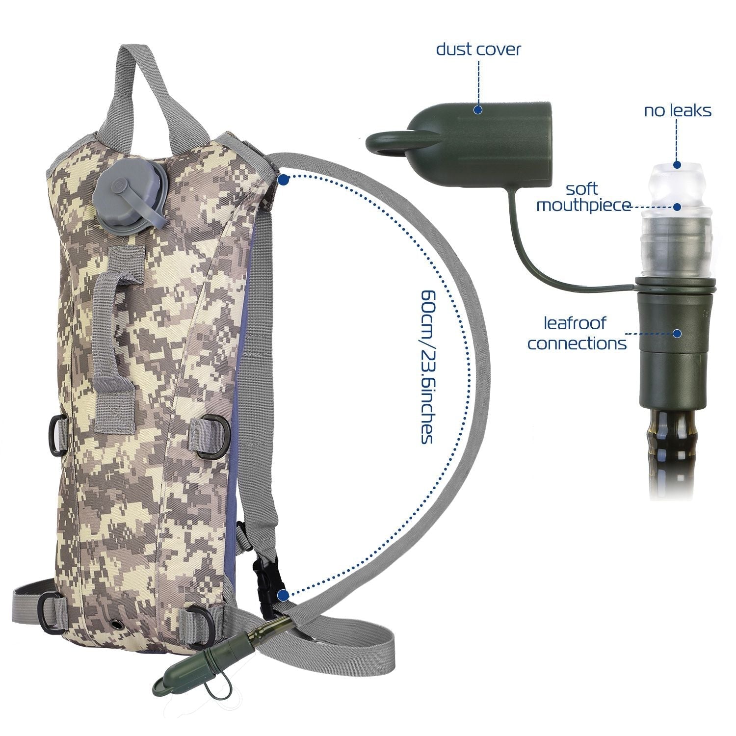 Tactical Hydration Pack 3L Water Bladder Adjustable Water Drink Backpack - Renee Lane Company