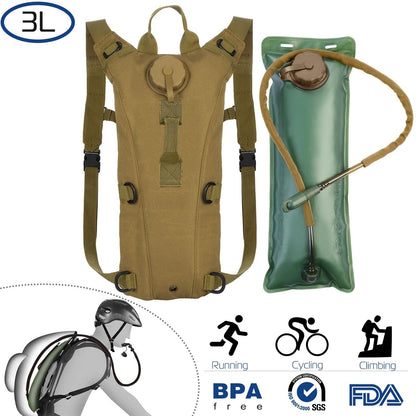 Tactical Hydration Pack 3L Water Bladder Adjustable Water Drink Backpack - Renee Lane Company