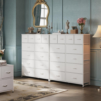 Tall Dresser for Bedroom with 12 Drawers, Dressers & Chests of Drawers, Fabric Dresser for Closet, Living Room, Storage Dressers with Storage Drawers, Steel Frame, Wood Top - Renee Lane Company