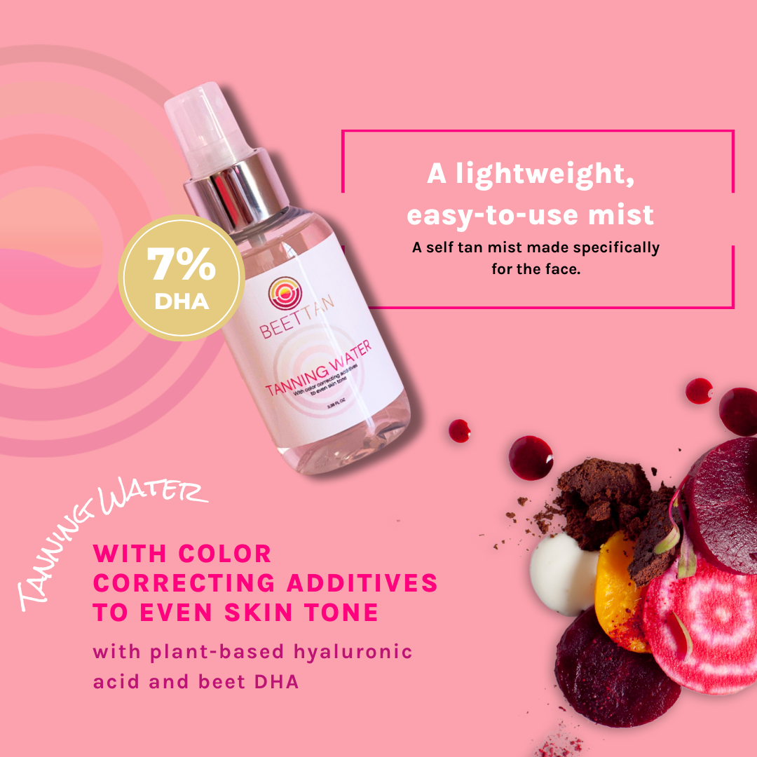 Tanning Water with Color Correcting Additives to Even Skin Tone - Renee Lane Company