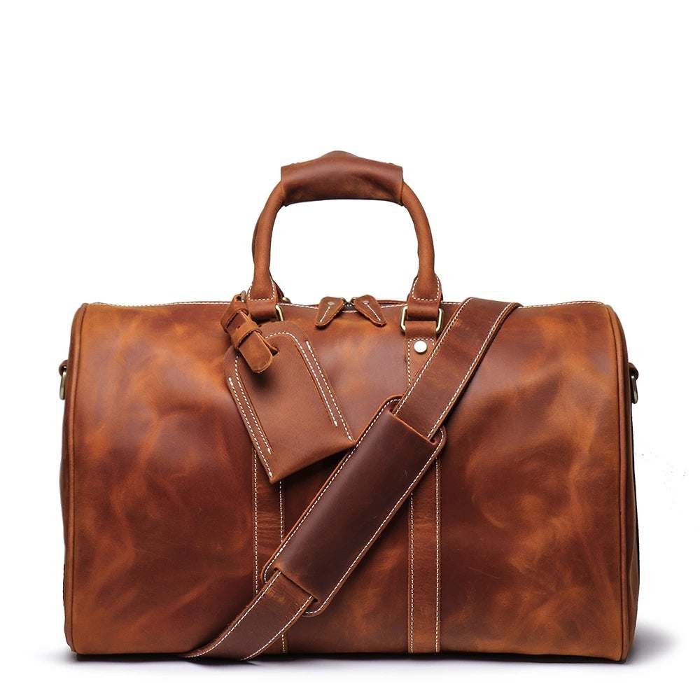 The Brandt Weekender | Small Leather Duffle Bag - Renee Lane Company