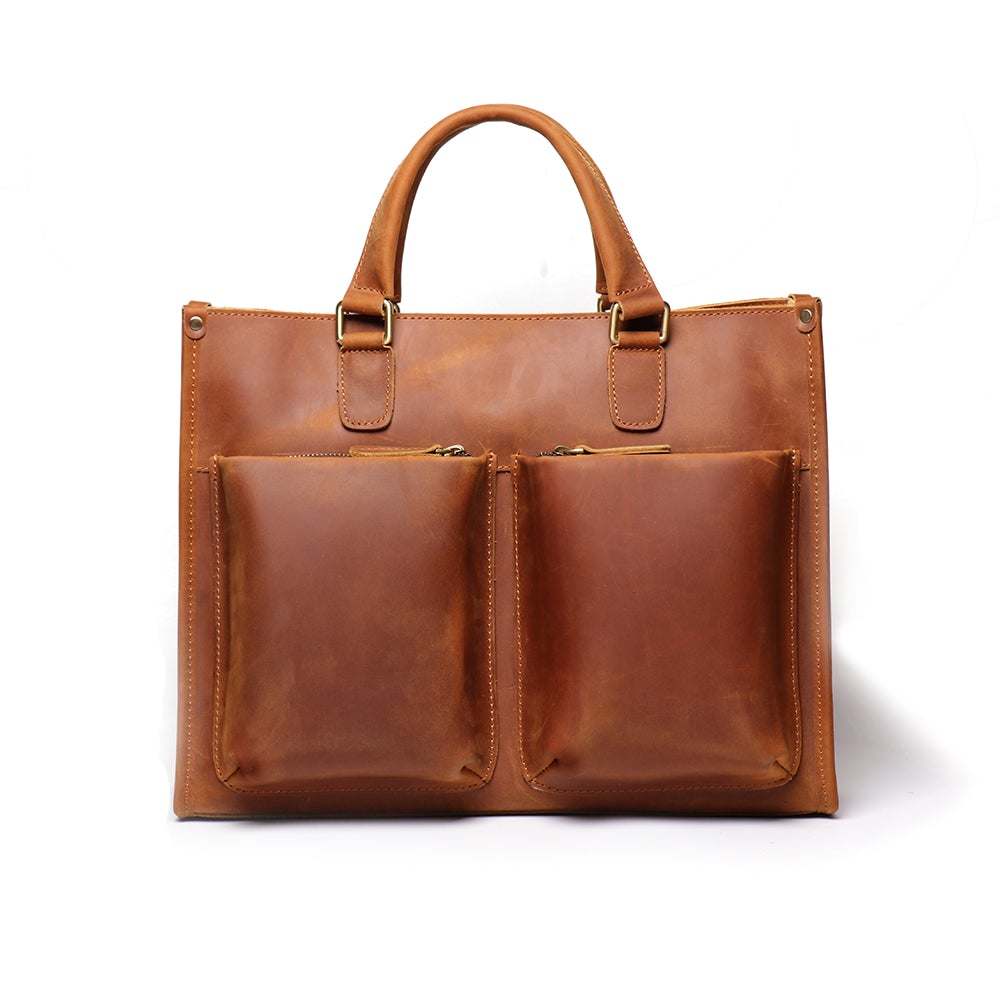 The Dagmar Leather Briefcase | Vintage Leather Messenger Bag - Renee Lane Company
