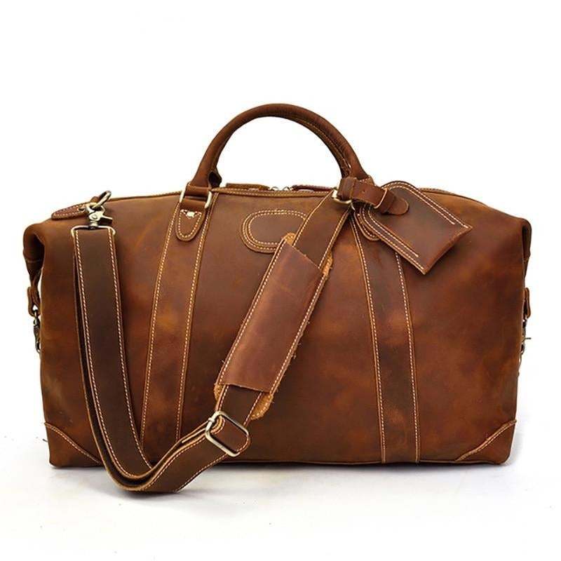 The Eira Duffle Bag | Vintage Leather Weekender - Renee Lane Company