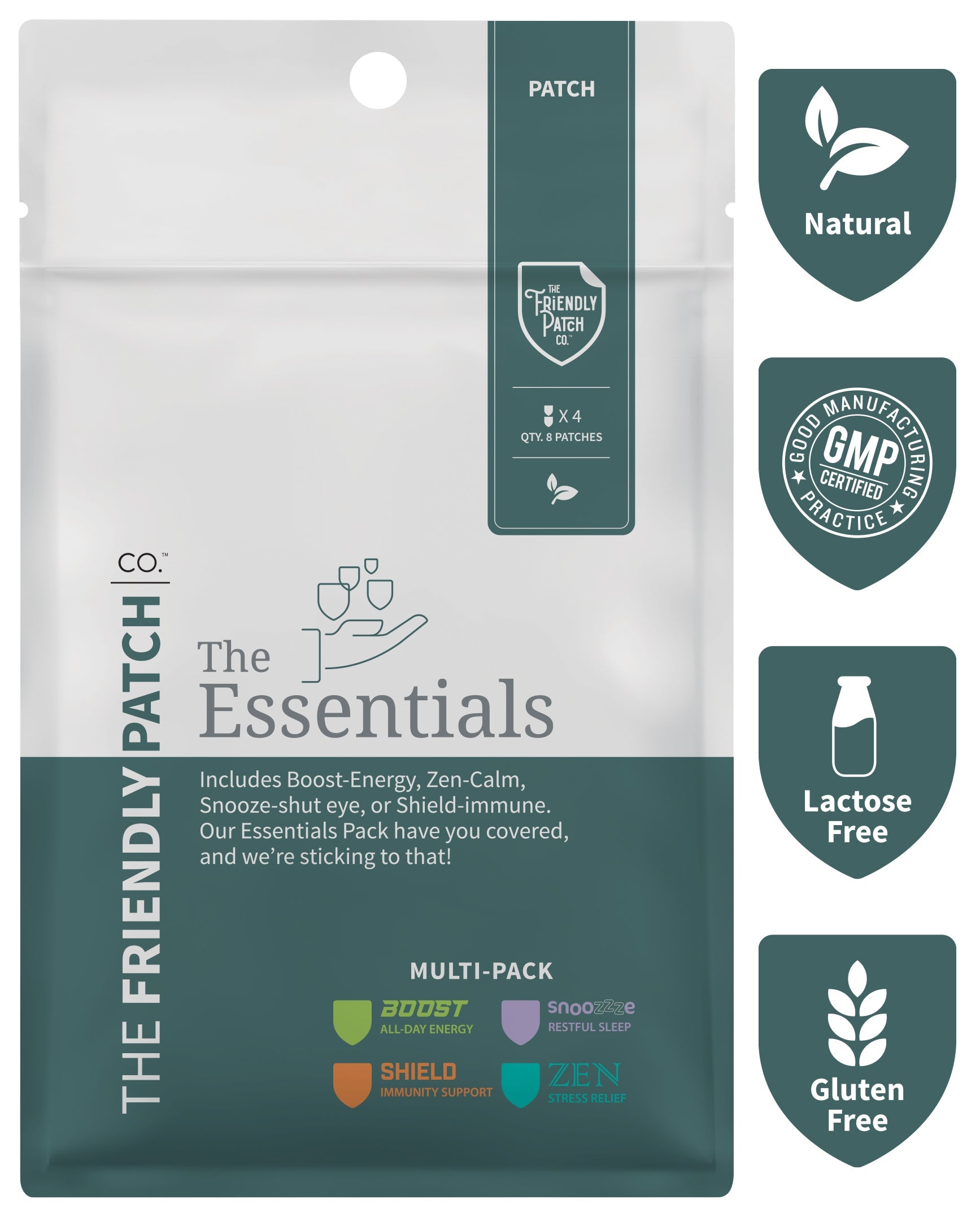Essentials Vitamin Patches: Boost, Relax, Snooze, Shield - 8 pack - Renee Lane Company