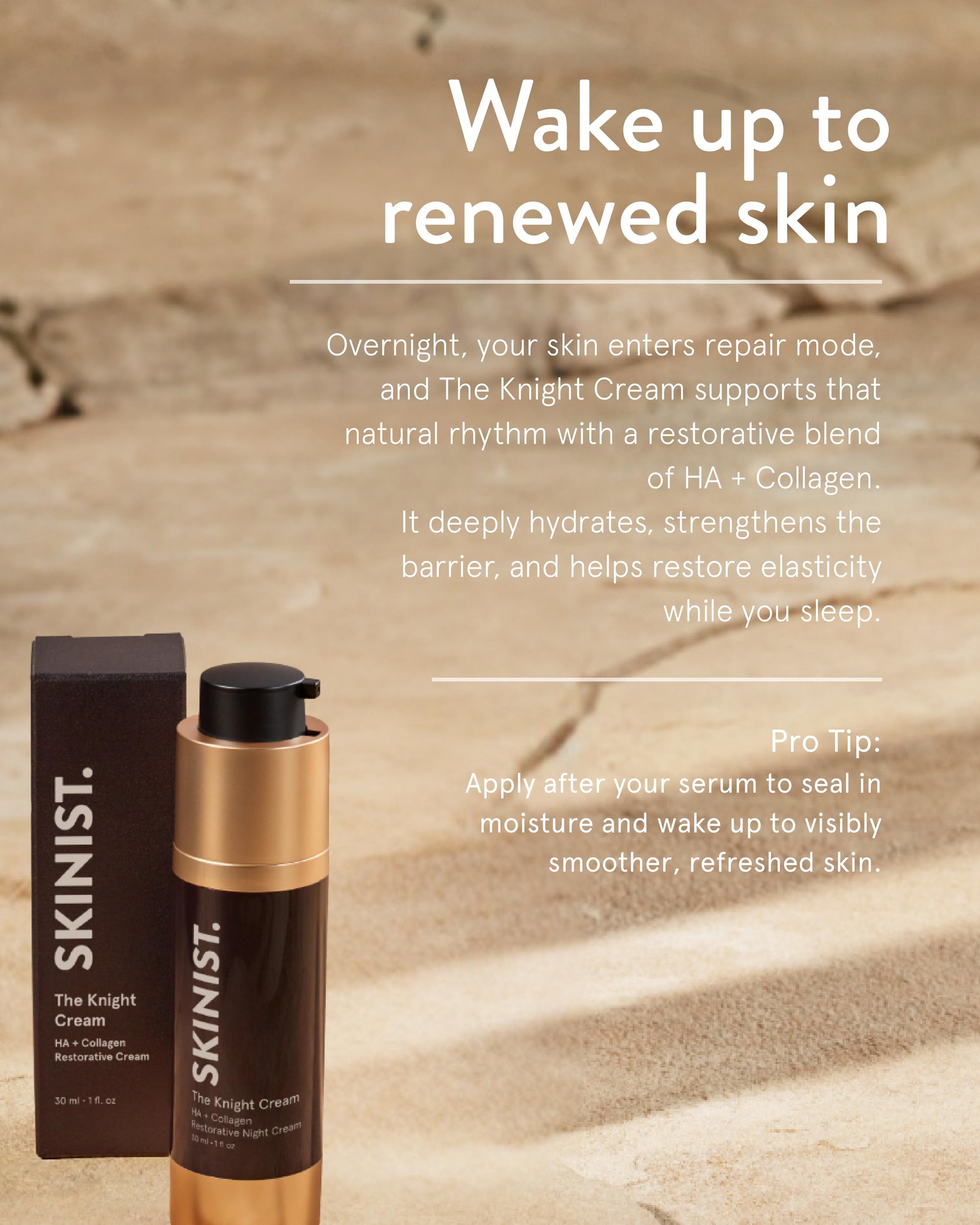 The Knight Cream: Ultra-Moisturizing Night Cream with Hyaluronic Acid and Peptides - Renee Lane Company