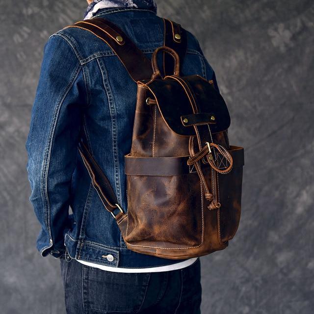 The Olaf Rucksack | Vintage Leather Travel Backpack - Renee Lane Company