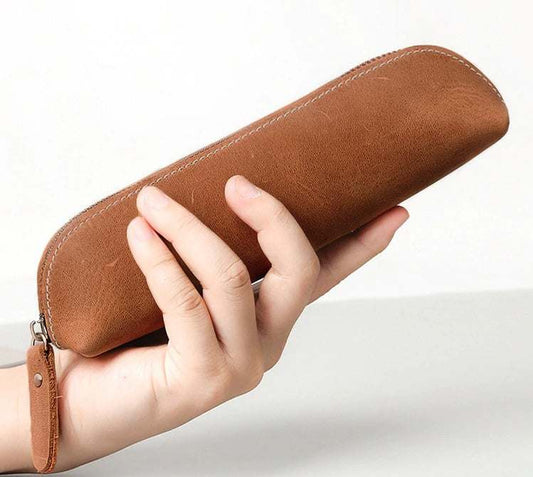 The Paavo Leather Pen Case | Leather Makeup Pouch - Renee Lane Company
