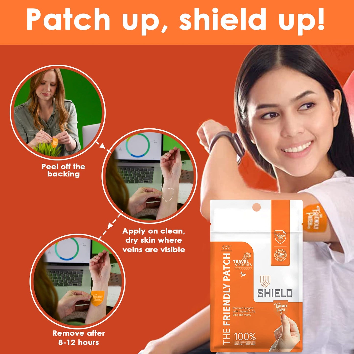 Shield Wellness: 12-Hour High-Potency Immunity Patches - 8 Pack - Renee Lane Company