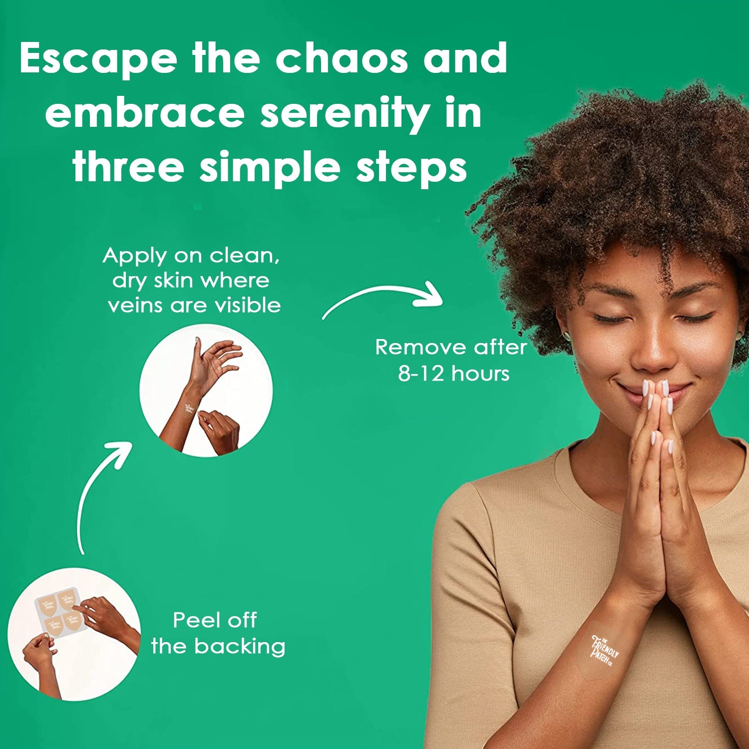 Relax & Let Go Zen Stress Patches with Ashwagandha, L-Theanine, GABA - 28 Patches - Renee Lane Company