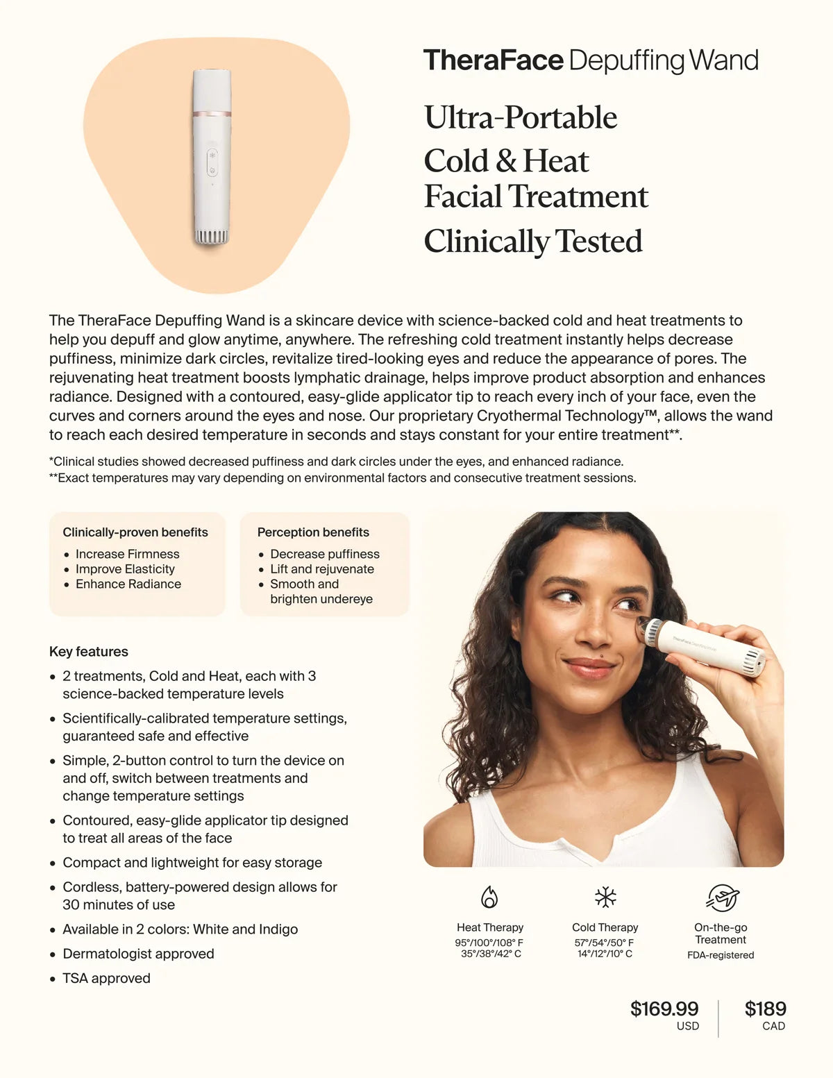 TheraFace Depuffing Wand - FDA Registered - Renee Lane Company