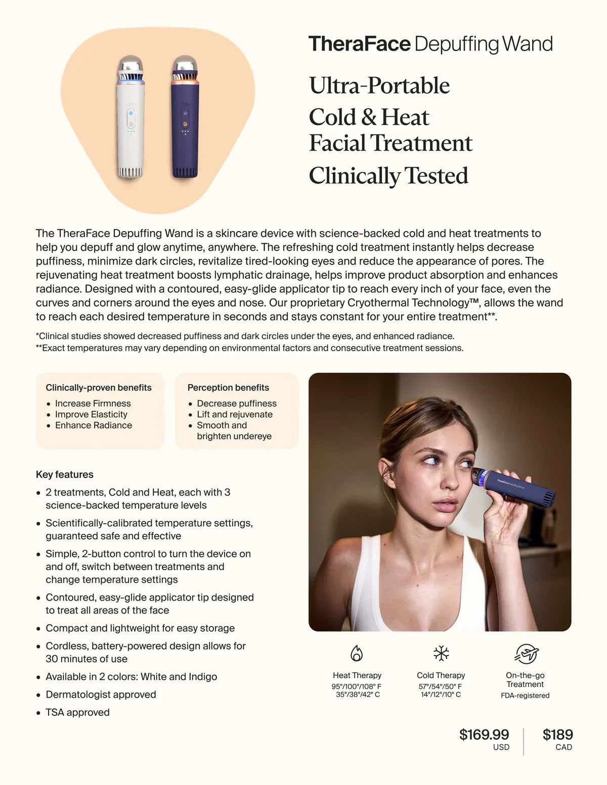 TheraFace Depuffing Wand - FDA Registered - Renee Lane Company