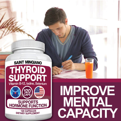 Thyroid Support Supplement with Iodine |120 Capsules to Help Body Mass & Improve Energy - Renee Lane Company