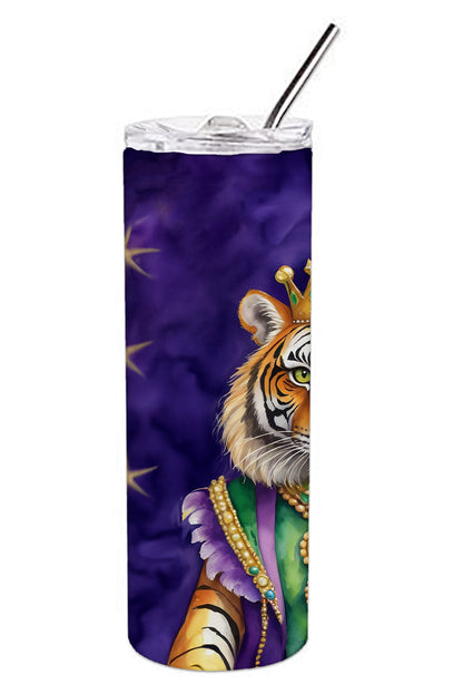 Tiger the King of Mardi Gras Stainless Steel Skinny Tumbler Vacuum Double Walled Reusable Insulated Tumbler Travel Cup for Coffee Cocktails Gift with Lid, 20 oz - Renee Lane Company
