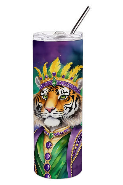 Tiger the King of Mardi Gras Stainless Steel Skinny Tumbler Vacuum Double Walled Reusable Insulated Tumbler Travel Cup for Coffee Cocktails Gift with Lid, 20 oz - Renee Lane Company